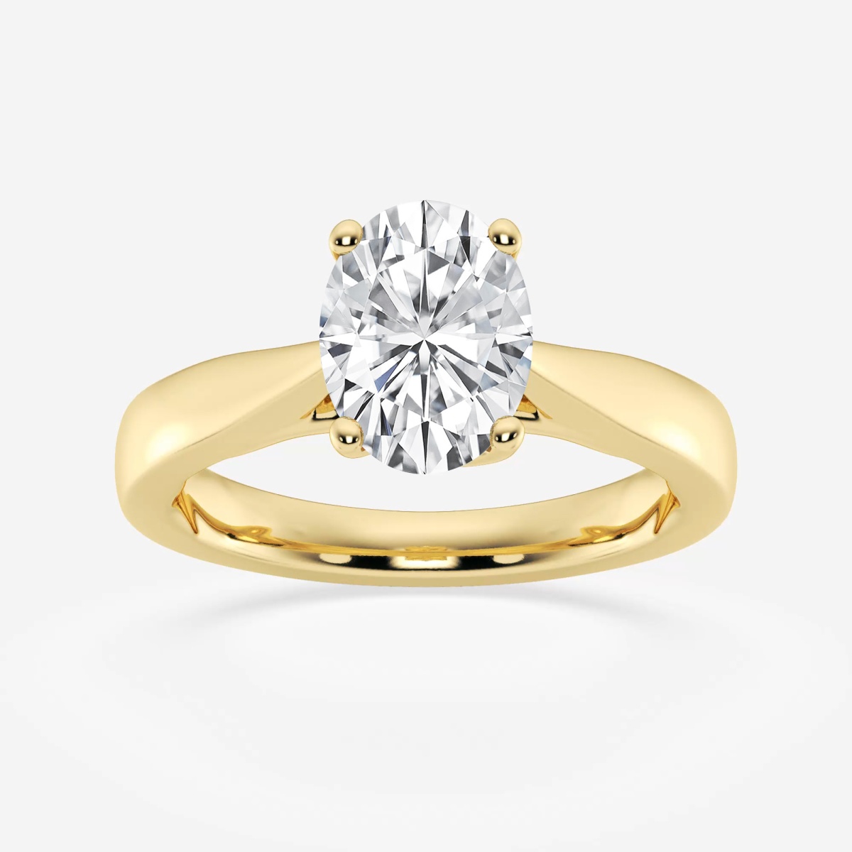 1 1/2 ctw Oval Lab Grown Diamond Floral Solitaire Engagement Ring