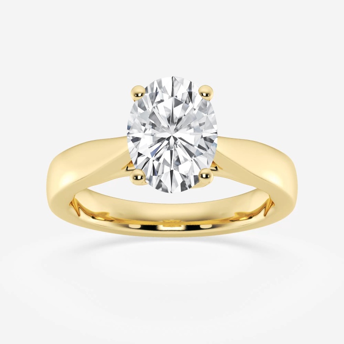 2 ctw Oval Lab Grown Diamond Floral Solitaire Engagement Ring