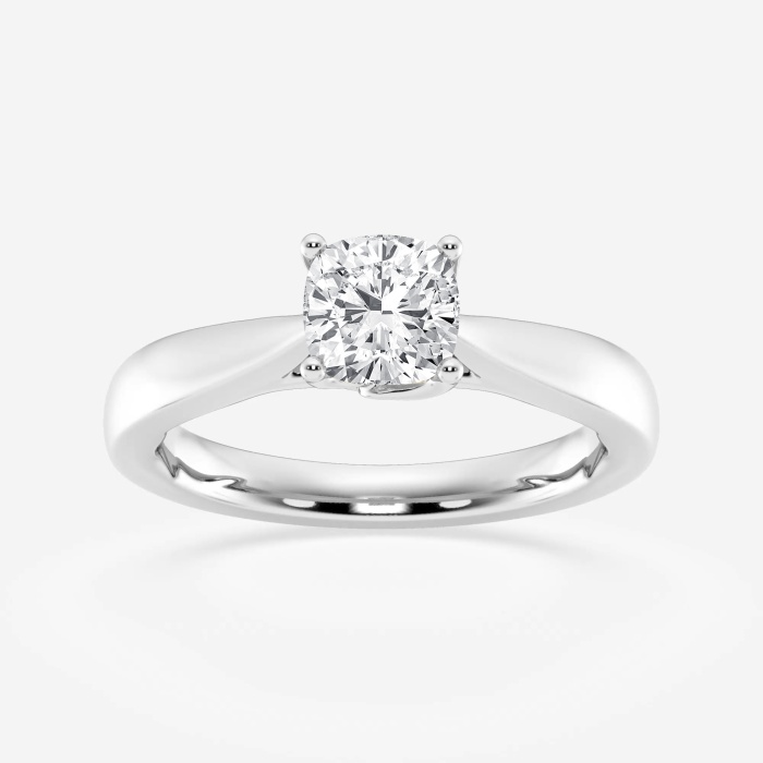 1 ctw Cushion Lab Grown Diamond Floral Solitaire Engagement Ring