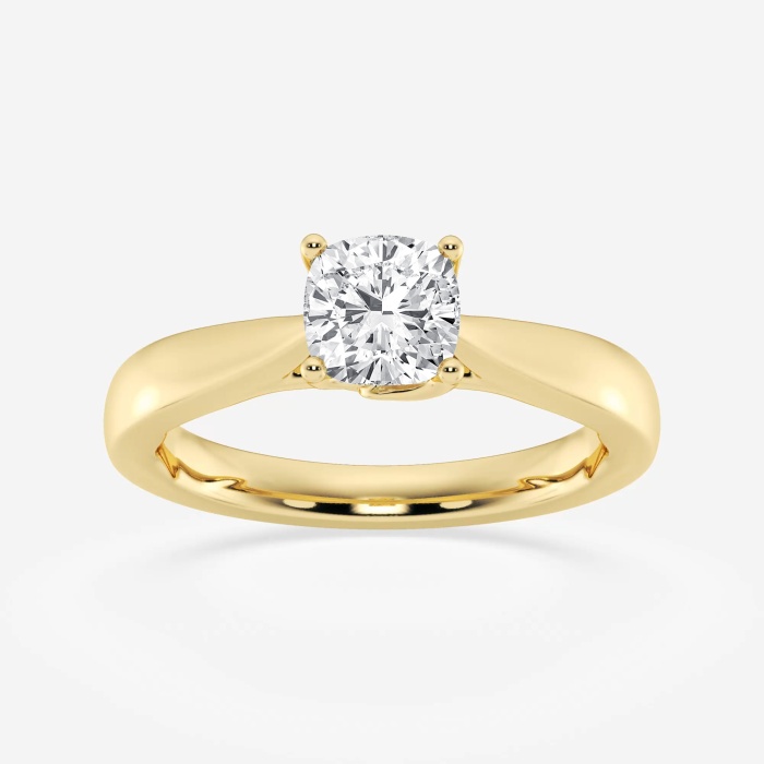 1 ctw Cushion Lab Grown Diamond Floral Solitaire Engagement Ring