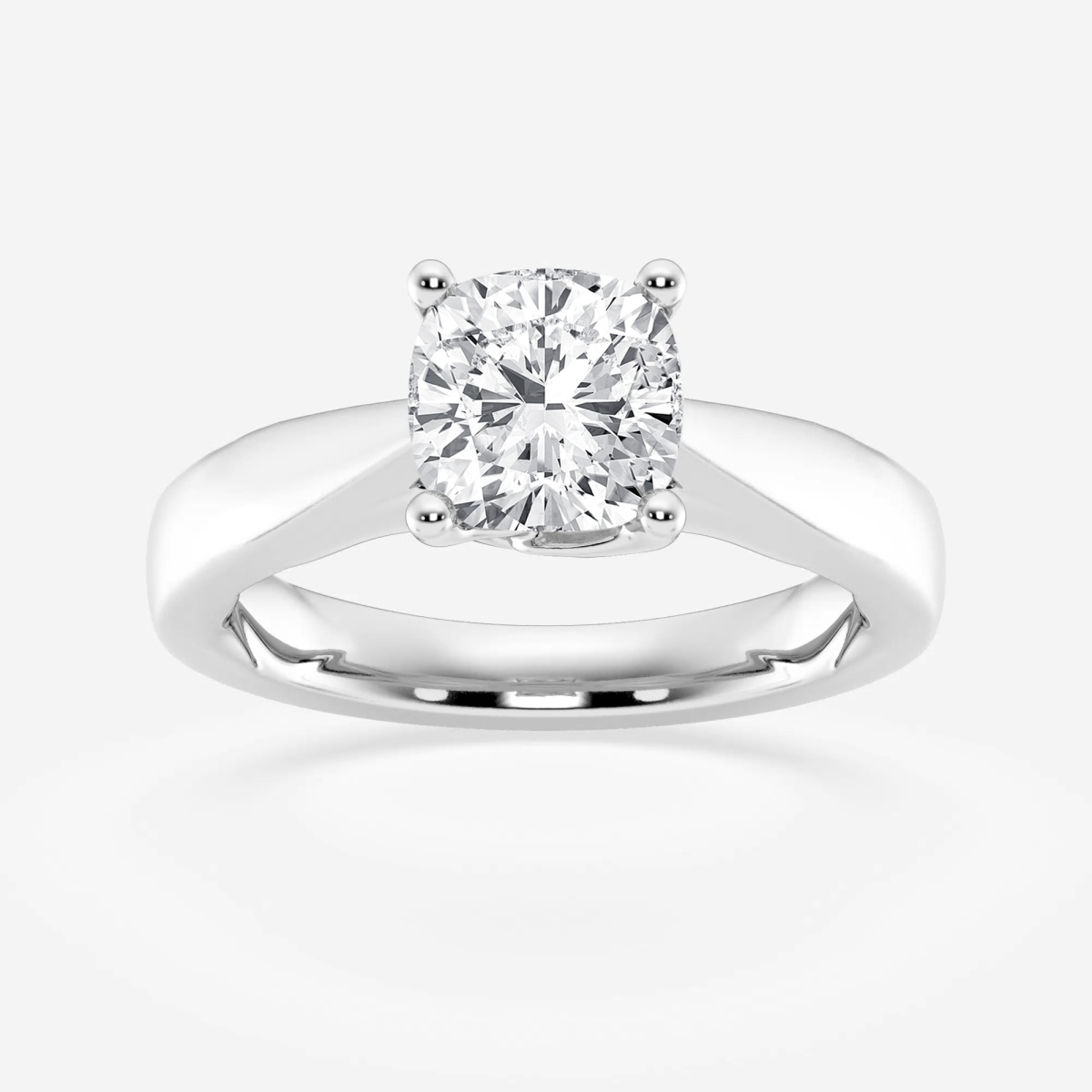 2 ctw Cushion Lab Grown Diamond Floral Solitaire Engagement Ring
