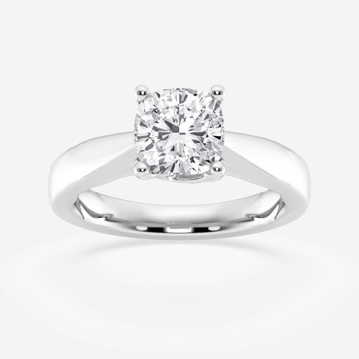 2 ctw Cushion Lab Grown Diamond Floral Solitaire Engagement Ring