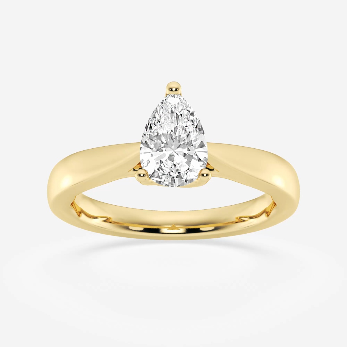 1 ctw Pear Lab Grown Diamond Floral Solitaire Engagement Ring