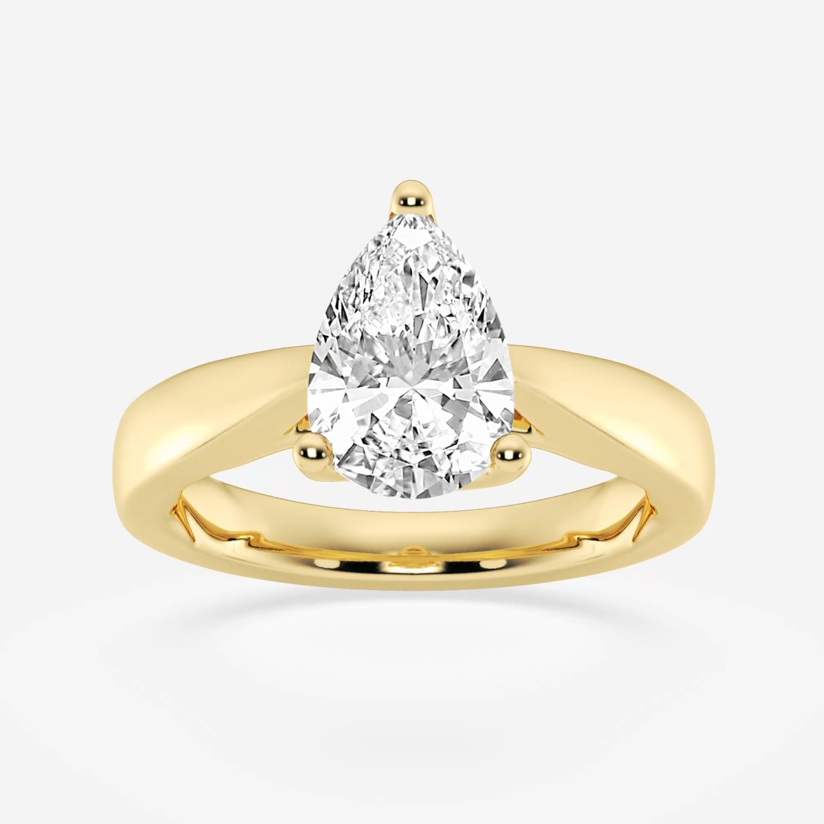 2 ctw Pear Lab Grown Diamond Floral Solitaire Engagement Ring
