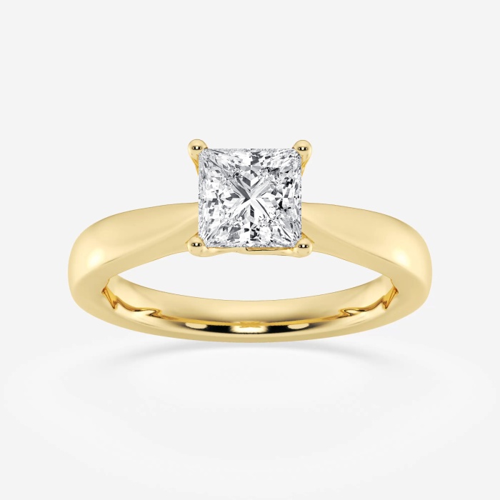1 ctw Princess Lab Grown Diamond Floral Solitaire Engagement Ring