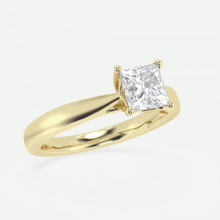 1 ctw Princess Lab Grown Diamond Floral Solitaire Engagement Ring