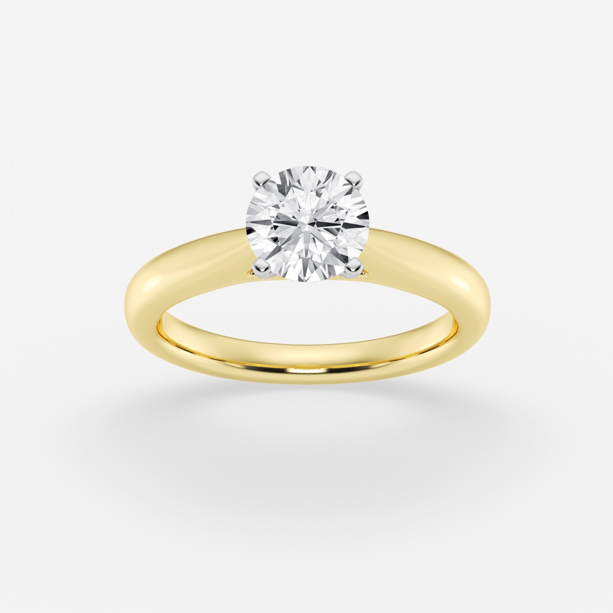 1 ctw Round Lab Grown Diamond Cathedral Solitaire Engagement Ring ...