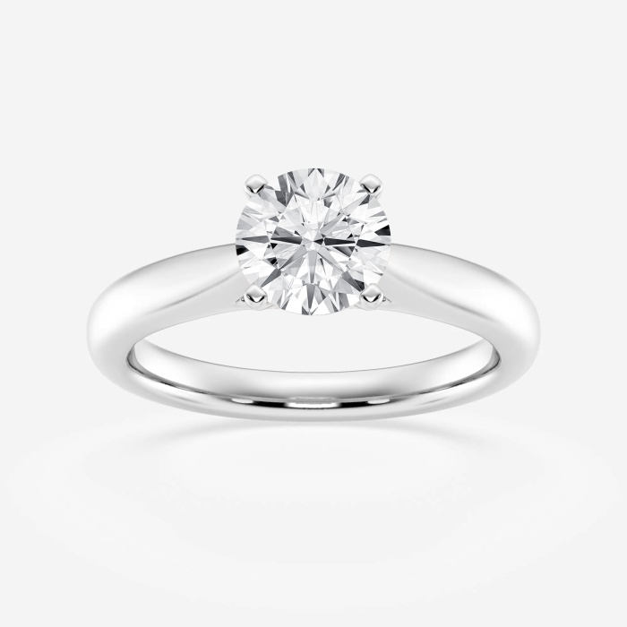 1 ctw Round Lab Grown Diamond Cathedral Solitaire Engagement Ring