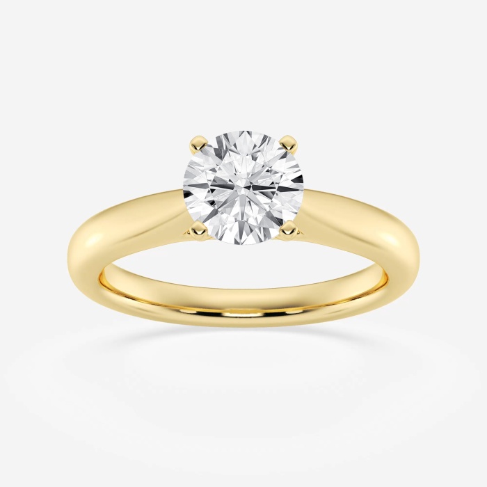 1 ctw Round Lab Grown Diamond Cathedral Solitaire Engagement Ring