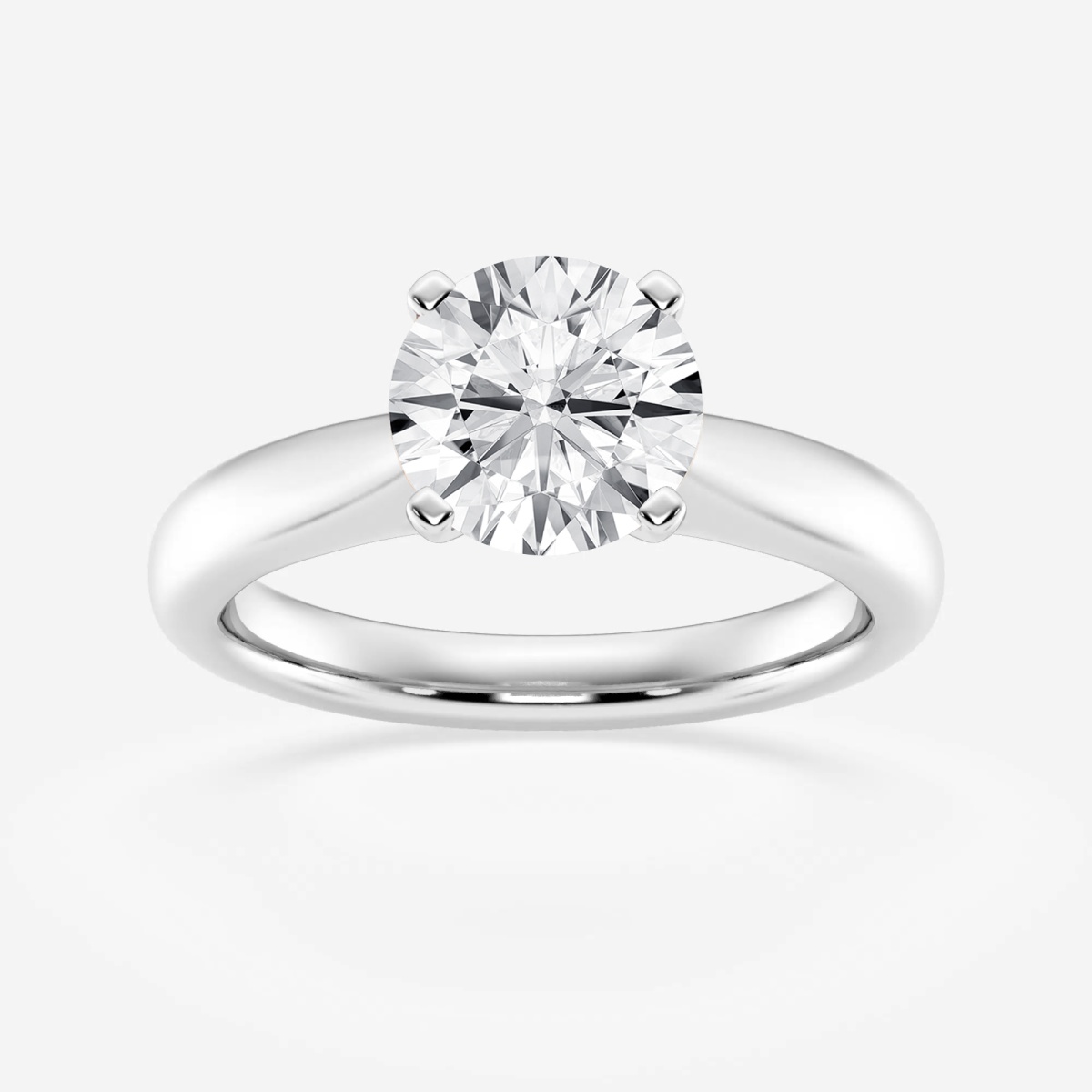 1 1/2 ctw Round Lab Grown Diamond Cathedral Solitaire Engagement Ring