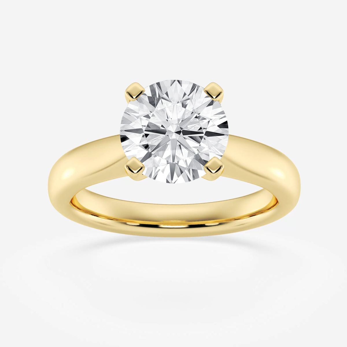 2 ctw Round Lab Grown Diamond Cathedral Solitaire Engagement Ring