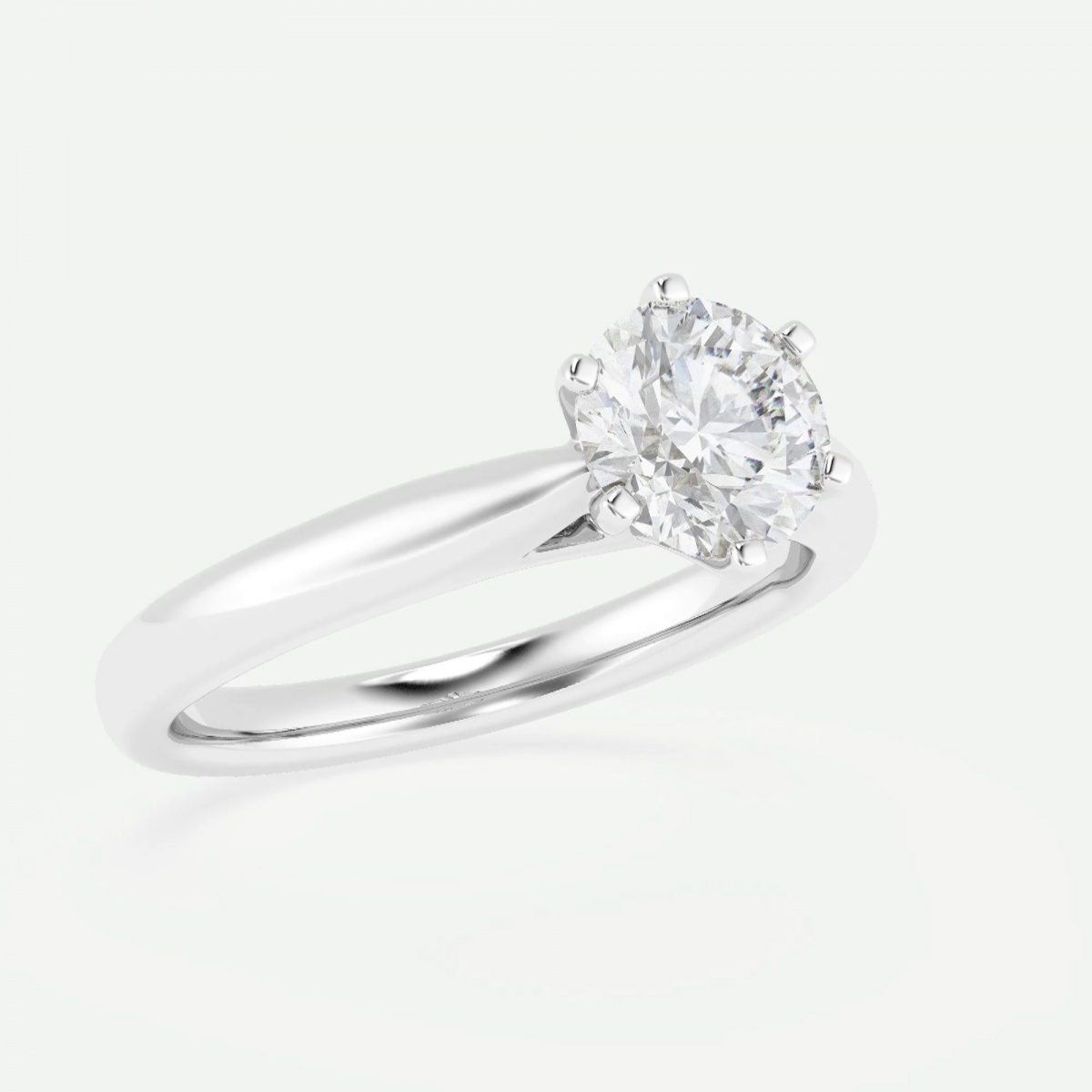 1 ctw Round Lab Grown Diamond Cathedral Six-Prong Solitaire Engagement Ring