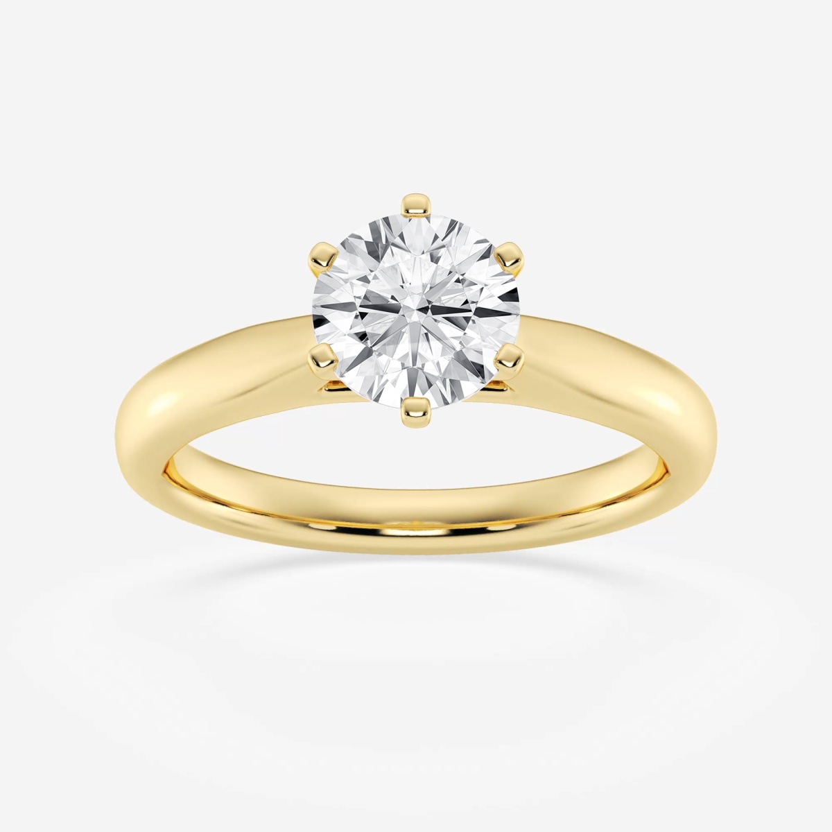 1 ctw Round Lab Grown Diamond Cathedral Six-Prong Solitaire Engagement Ring