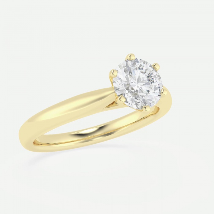 Additional Image 2 for  1 ctw Round Lab Grown Diamond Cathedral Six-Prong Solitaire Engagement Ring