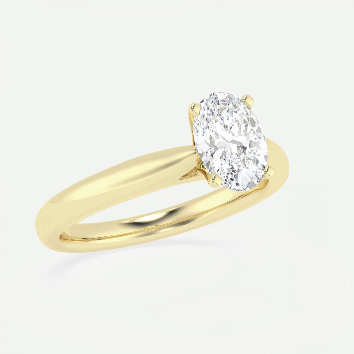 1 ctw Oval Lab Grown Diamond Cathedral Solitaire Engagement Ring