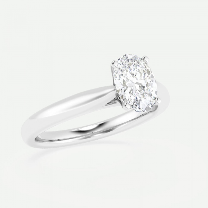 Additional Image 2 for  1 ctw Oval Lab Grown Diamond Cathedral Solitaire Engagement Ring