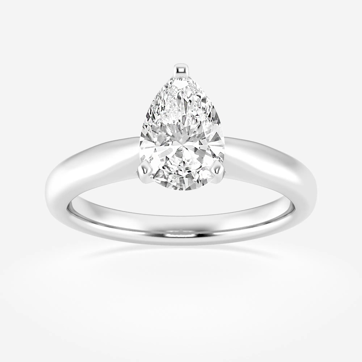 1 ctw Pear Lab Grown Diamond Cathedral Solitaire Engagement Ring ...