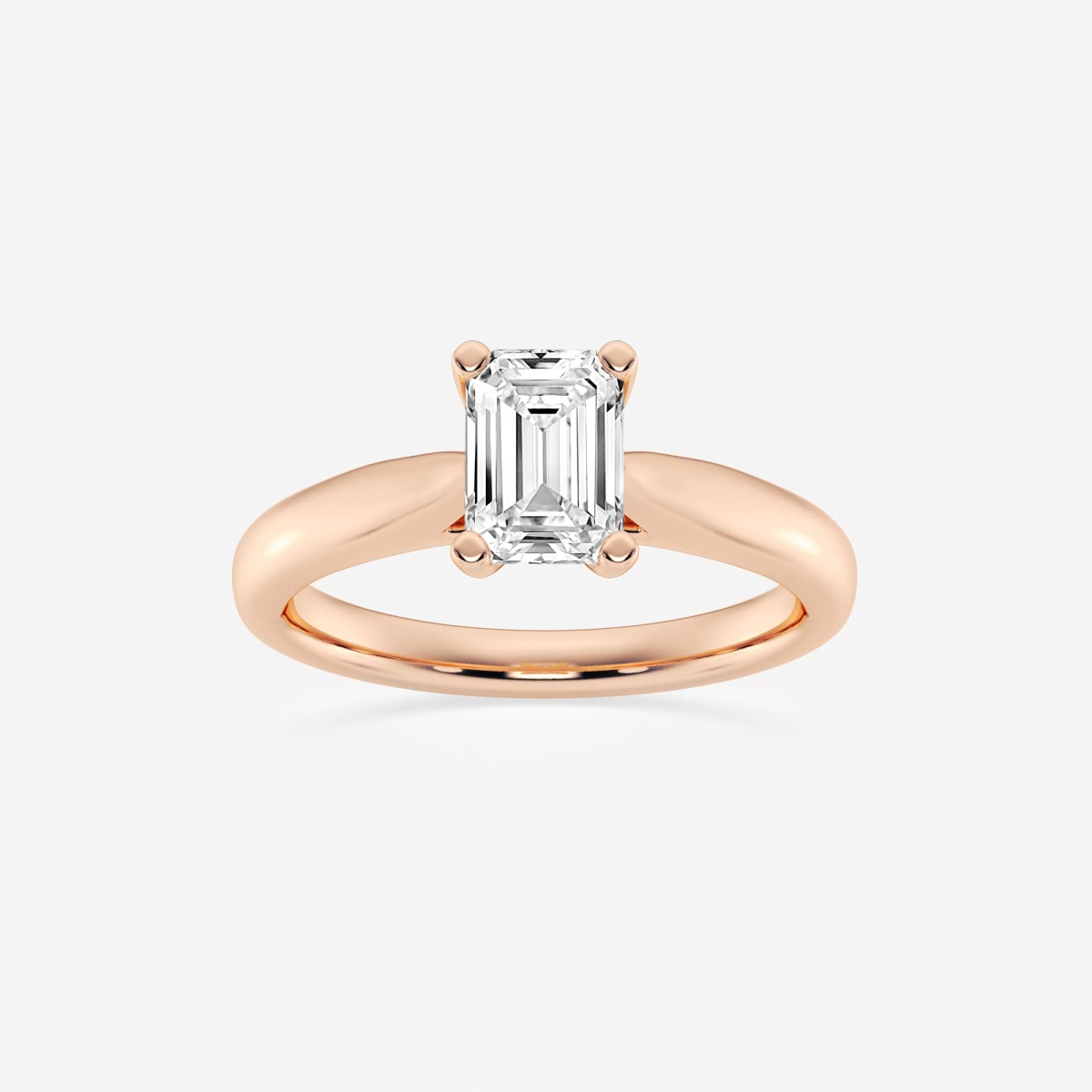 1 ctw Emerald Lab Grown Diamond Cathedral Solitaire Engagement Ring