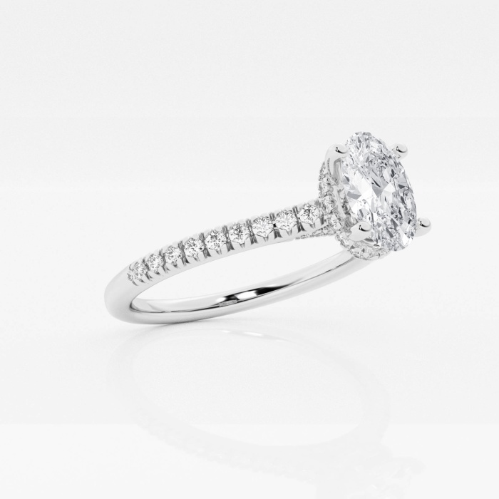 Additional Image 2 for  1 1/3 ctw Oval Lab Grown Diamond Hidden Halo Engagement Ring