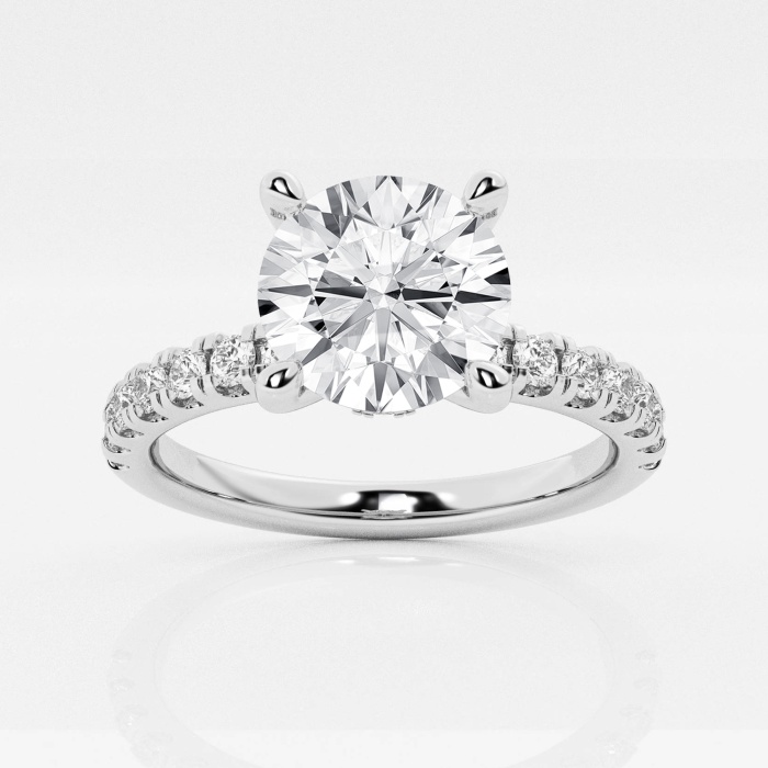 2 1/2 ctw Round Lab Grown Diamond Hidden Halo Engagement Ring