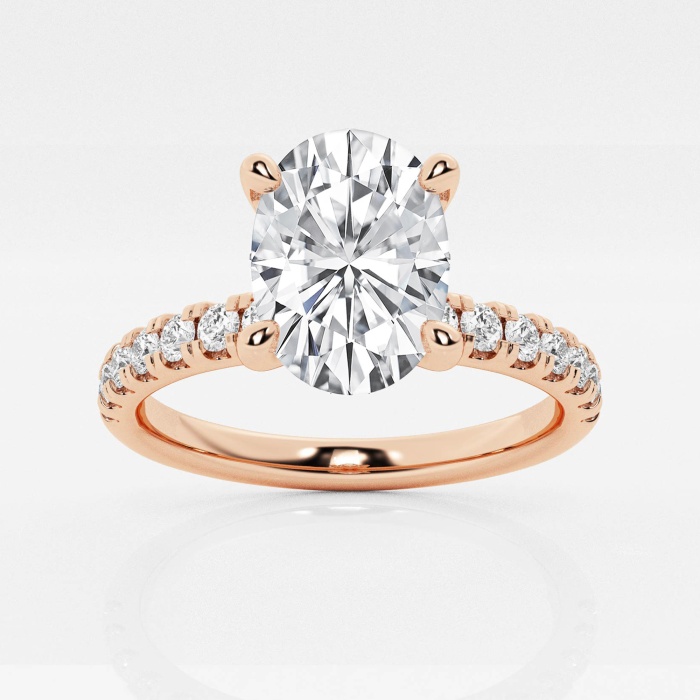 Mia: 2.82 ct lab grown two-tone oval engagement ring