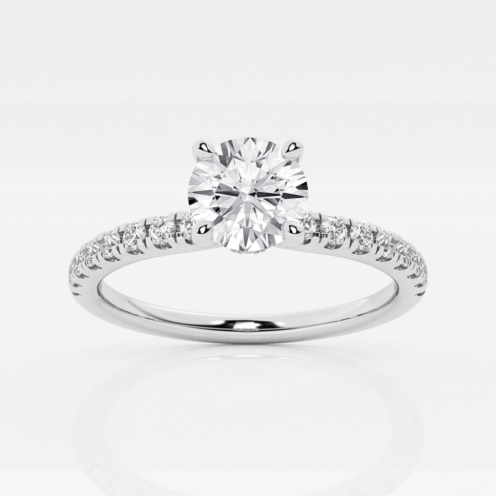 1 ctw Round Lab Grown Diamond Hidden Halo Engagement Ring - Grownbrilliance