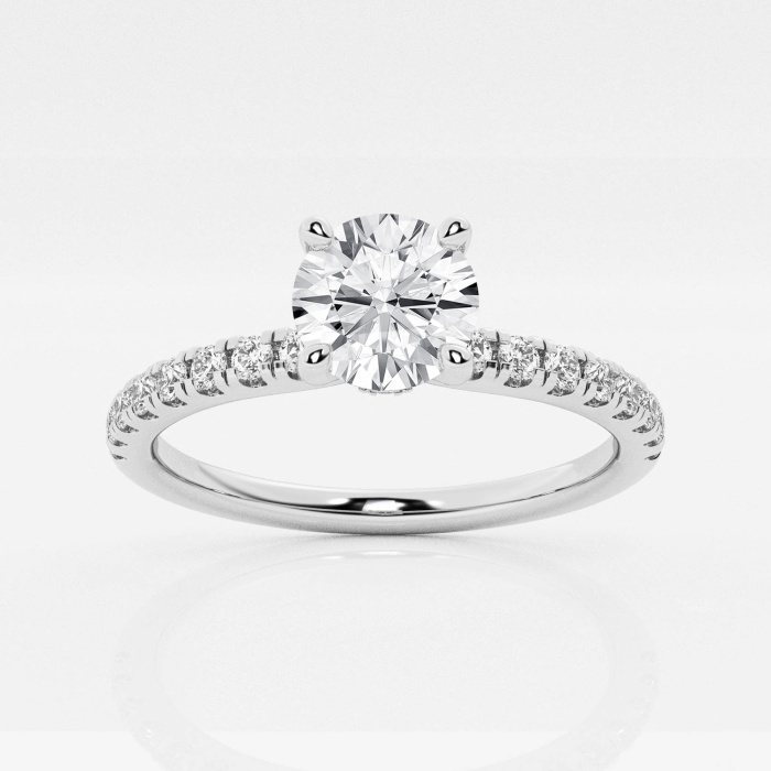 1 ctw Round Lab Grown Diamond Hidden Halo Engagement Ring