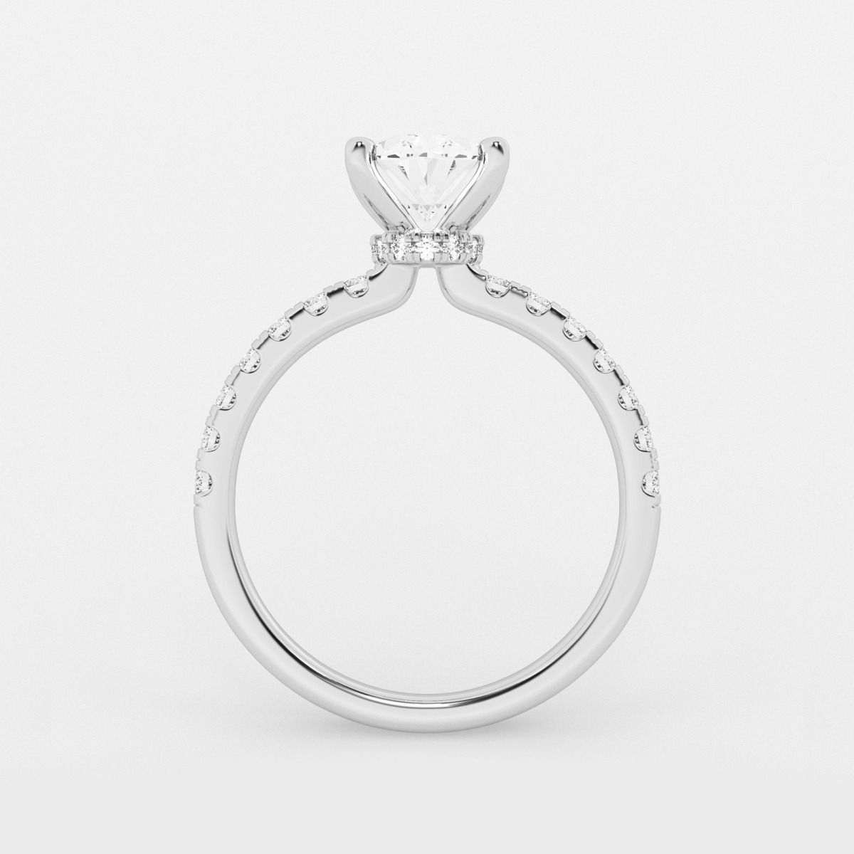 1 7/8 ctw Oval Lab Grown Diamond Hidden Halo Engagement Ring