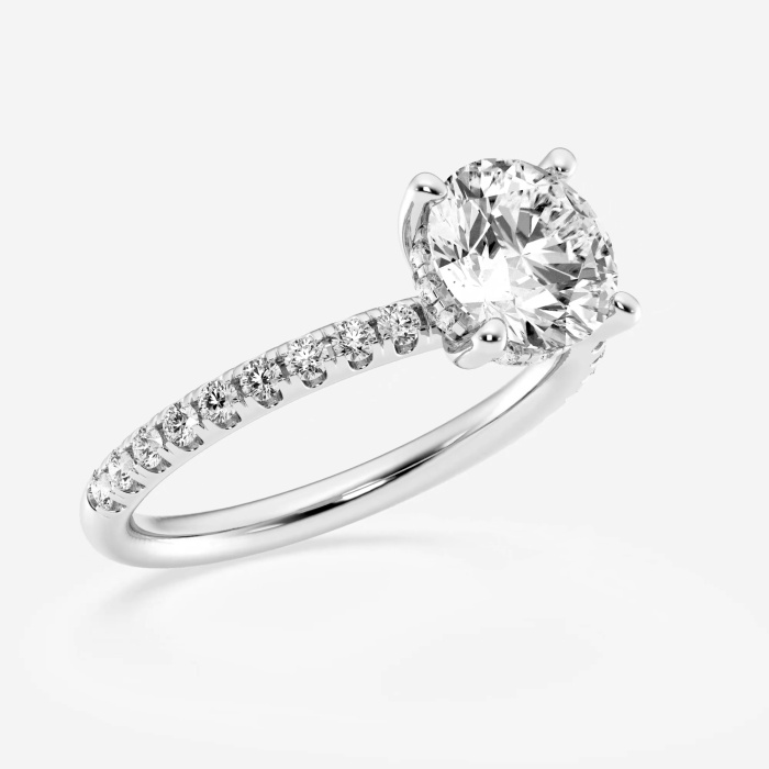 Additional Image 2 for  2 2/5 ctw Round Lab Grown Diamond Hidden Halo Engagement Ring