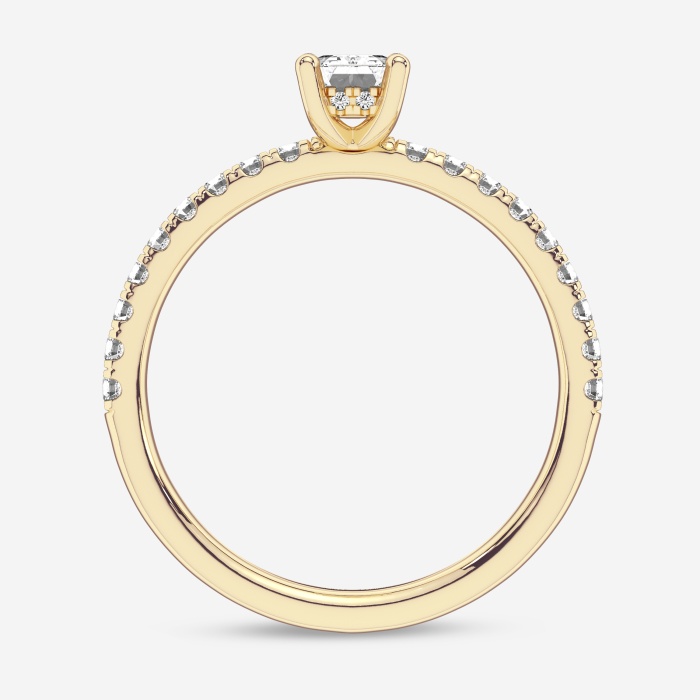 7/8 ctw Emerald Lab Grown Diamond Hidden Halo Engagement Ring ...