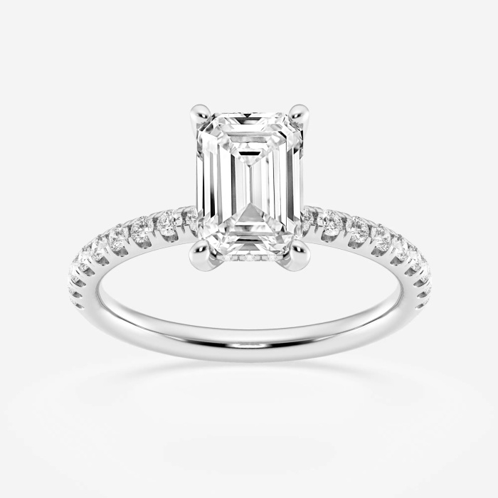 2 2/5 ctw Emerald Lab Grown Diamond Hidden Halo Engagement Ring
