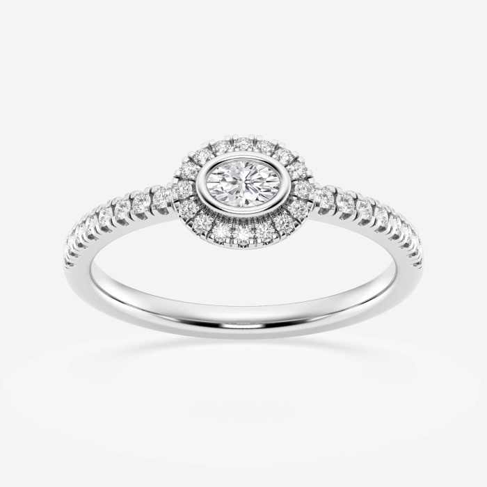 1/3 ctw Oval Lab Grown Diamond East West Halo Fashion Ring