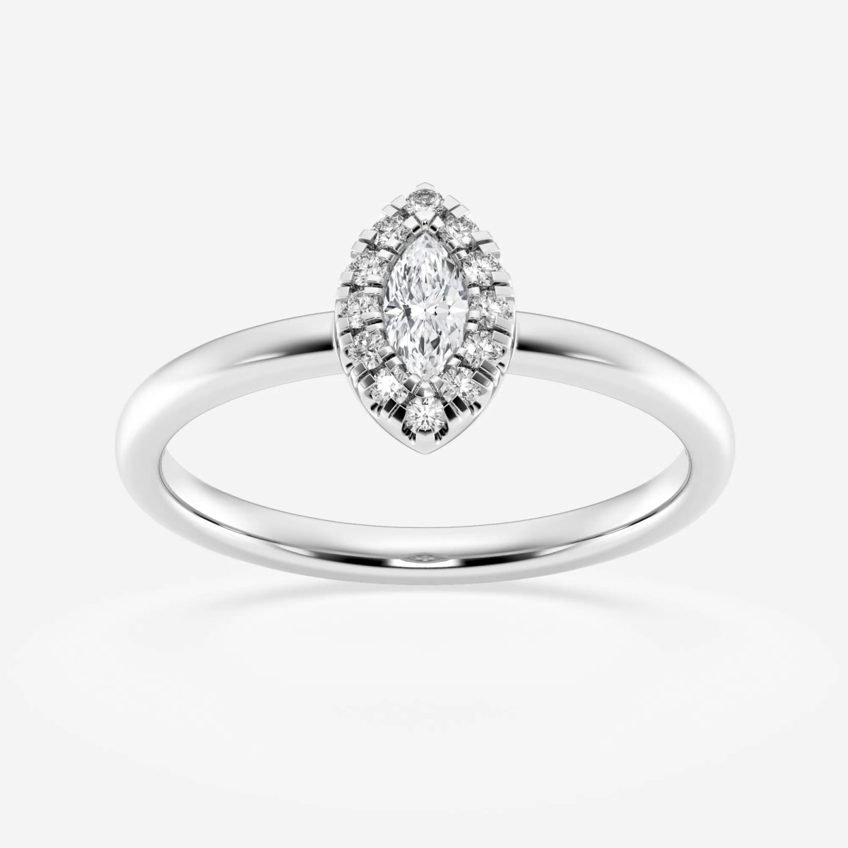 1/4 ctw Marquise Lab Grown Diamond Micro Pave Halo Fashion Ring