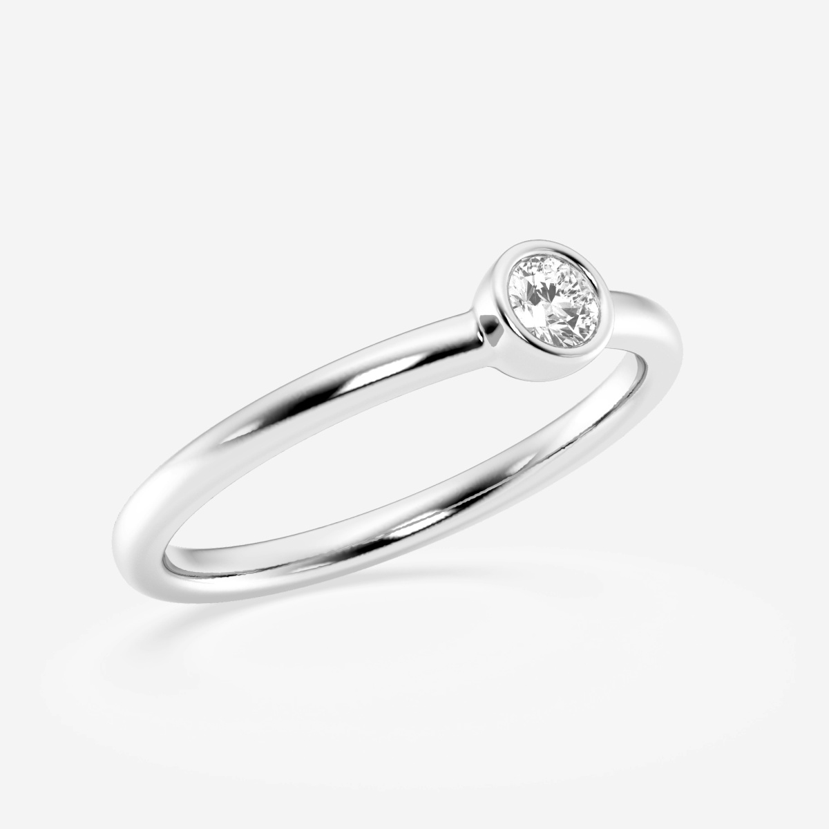 Additional Image 1 for  1/4 ctw Round Lab Grown Diamond Bezel Set Fashion Ring