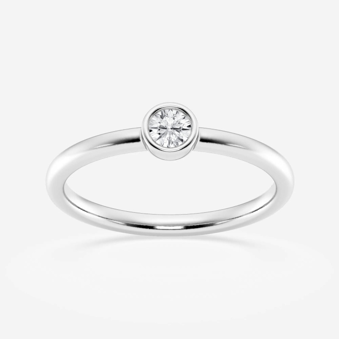 1/4 ctw Round Lab Grown Diamond Bezel Set Fashion Ring