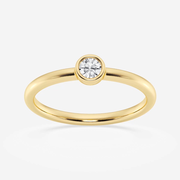 1/4 ctw Round Lab Grown Diamond Bezel Set Fashion Ring