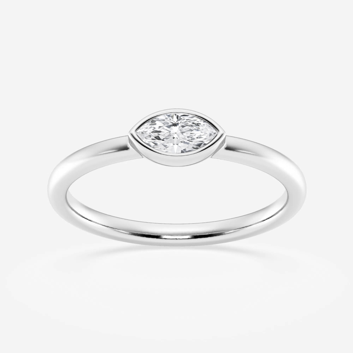 1/4 ctw Marquise Lab Grown Diamond East West Bezel Set Fashion Ring