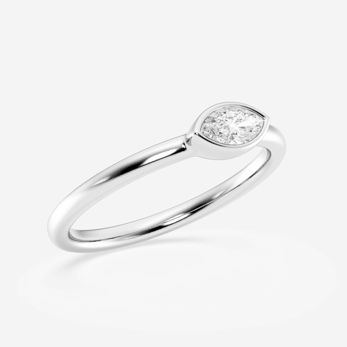 Additional Image 1 for  1/4 ctw Marquise Lab Grown Diamond East West Bezel Set Fashion Ring