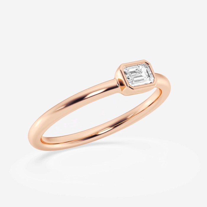1/4 ctw Emerald Lab Grown Diamond East West Bezel Set Fashion Ring