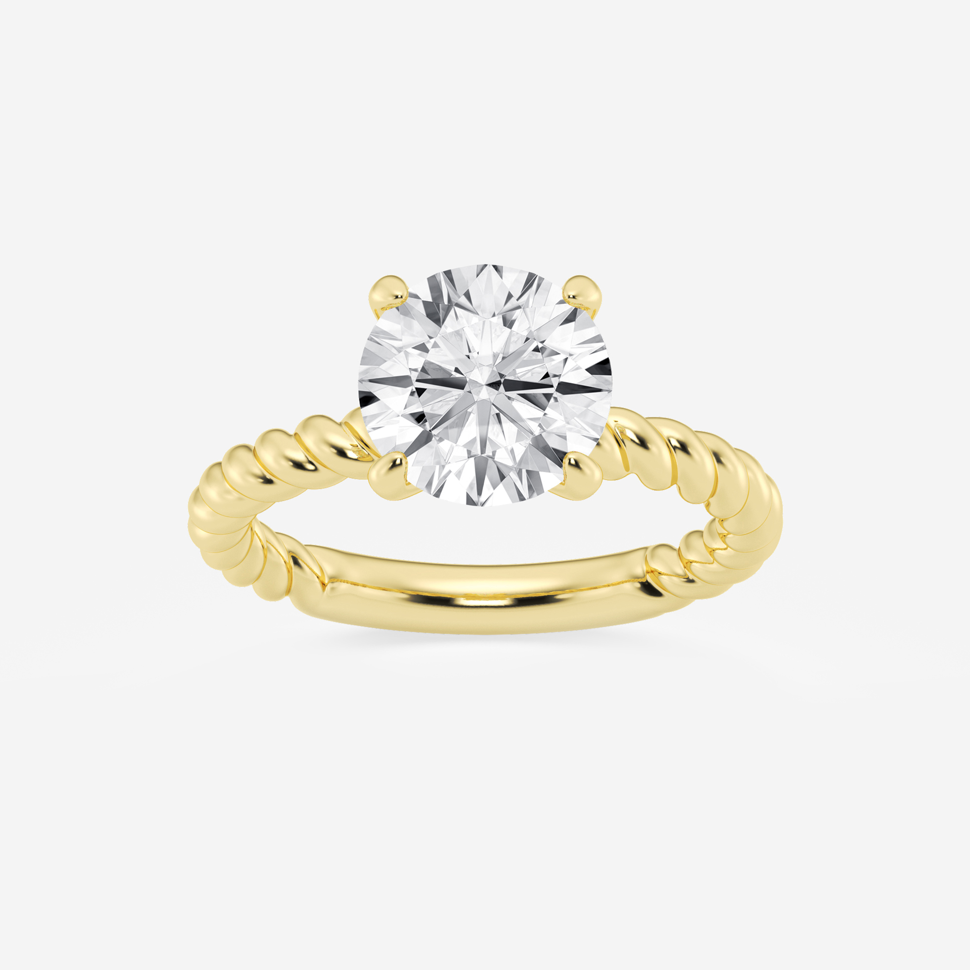 3 Ctw Round Lab Grown Diamond Twist Solitaire Engagement Ring ...