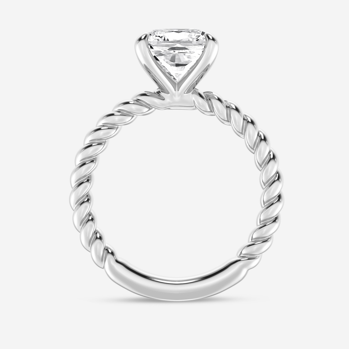 ctw Cushion Lab Grown Diamond Twist Solitaire Engagement Ring  Grownbrilliance
