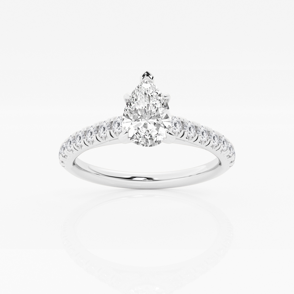 1 1/8 ctw Pear Lab Grown Diamond French Pave Engagement Ring