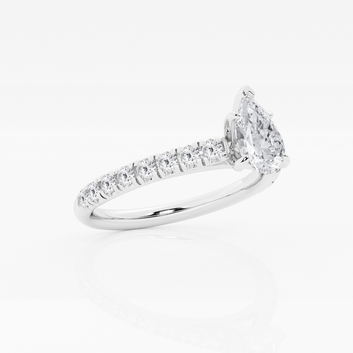 Additional Image 1 for  1 1/8 ctw Pear Lab Grown Diamond French Pave Engagement Ring