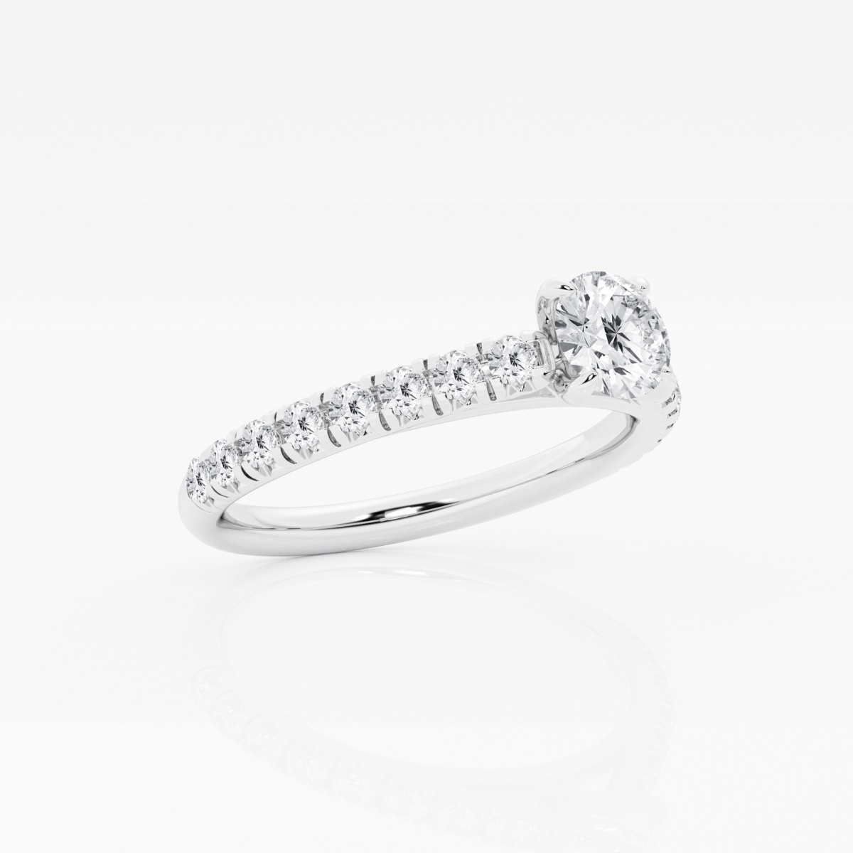 Additional Image 1 for  7/8 ctw Round Lab Grown Diamond French Pave Engagement Ring