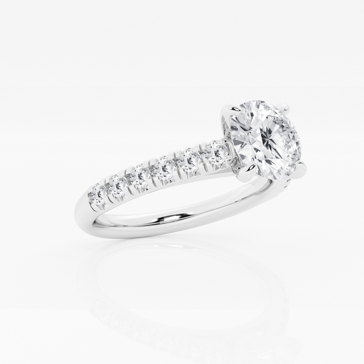 Additional Image 1 for  2 ctw Round Lab Grown Diamond French Pave Engagement Ring