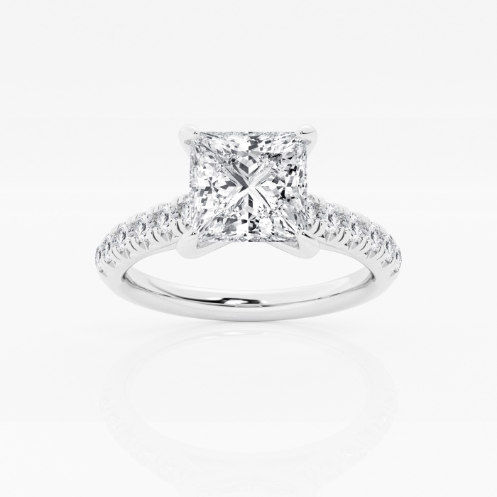 2 2/5 ctw Princess Lab Grown Diamond French Pave Engagement Ring