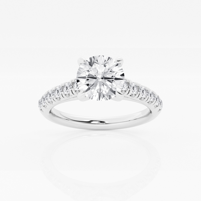 2 ctw Round Lab Grown Diamond French Pave Engagement Ring