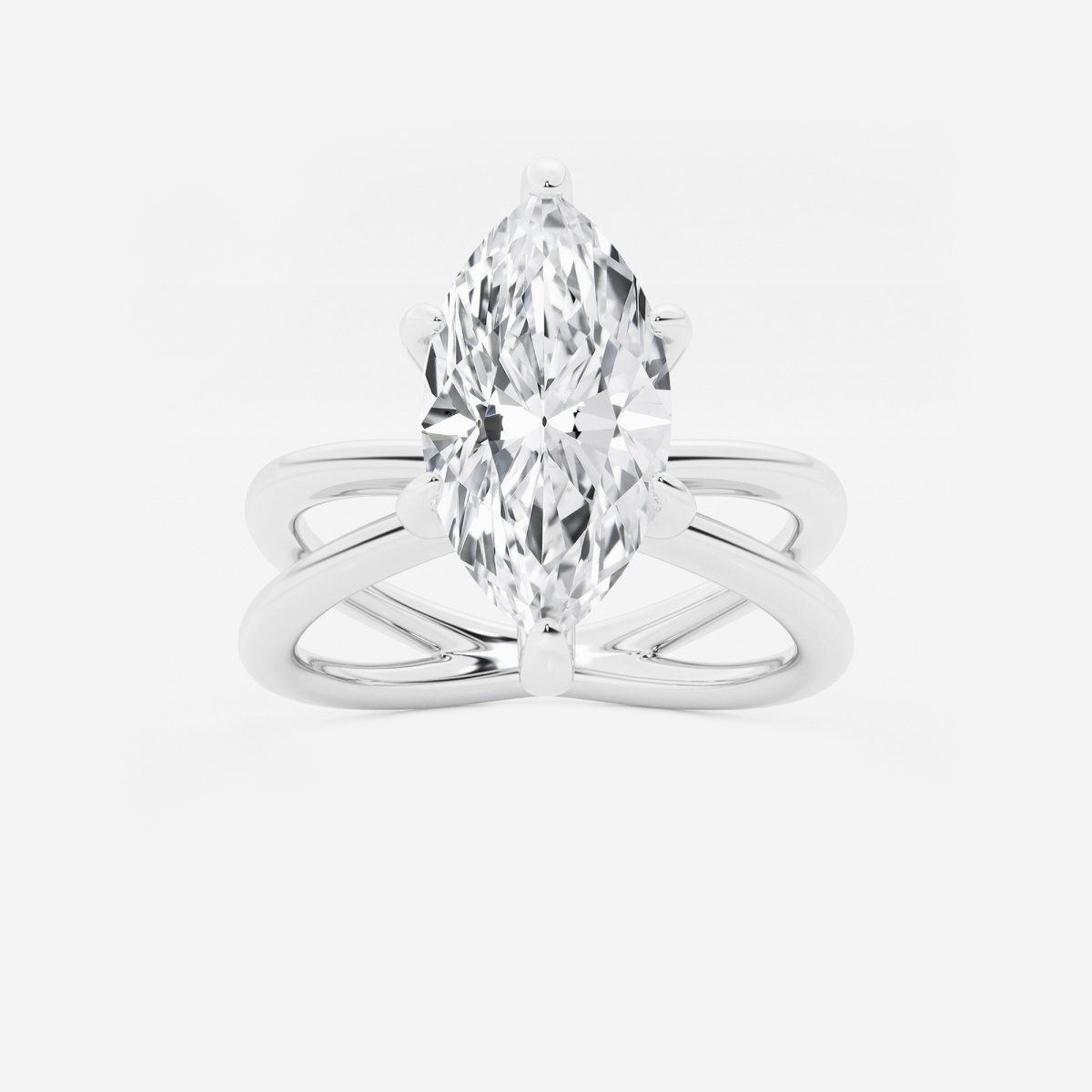 3 ctw Marquise Lab Grown Diamond Crossover Solitaire Engagement Ring