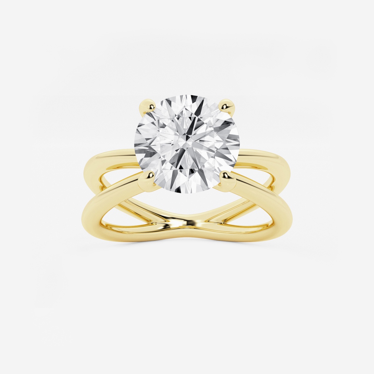 Ruth 3 ctw Round Lab Grown Diamond Crossover Solitaire