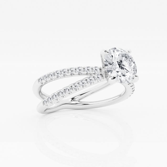 Additional Image 1 for  1 7/8 ctw Round Lab Grown Diamond Crossover Micro Pave Engagement Ring